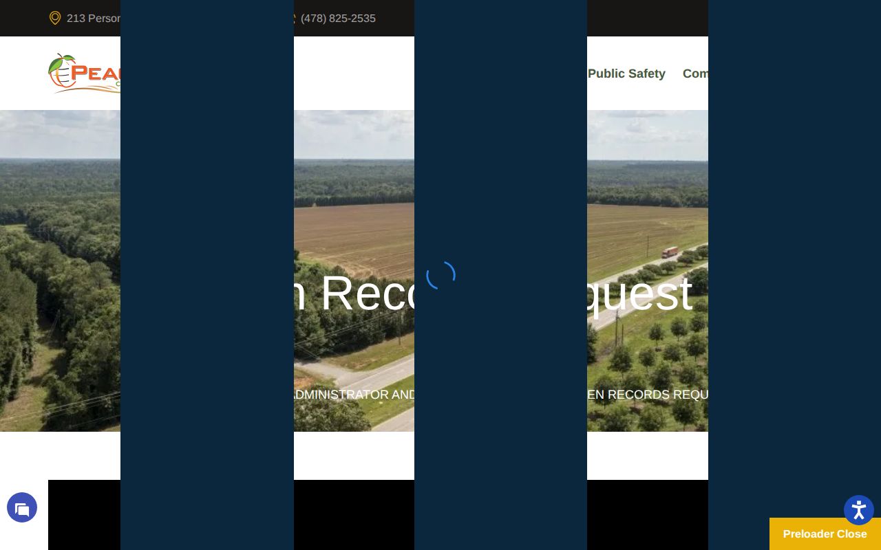 Peach County open-records request routing page