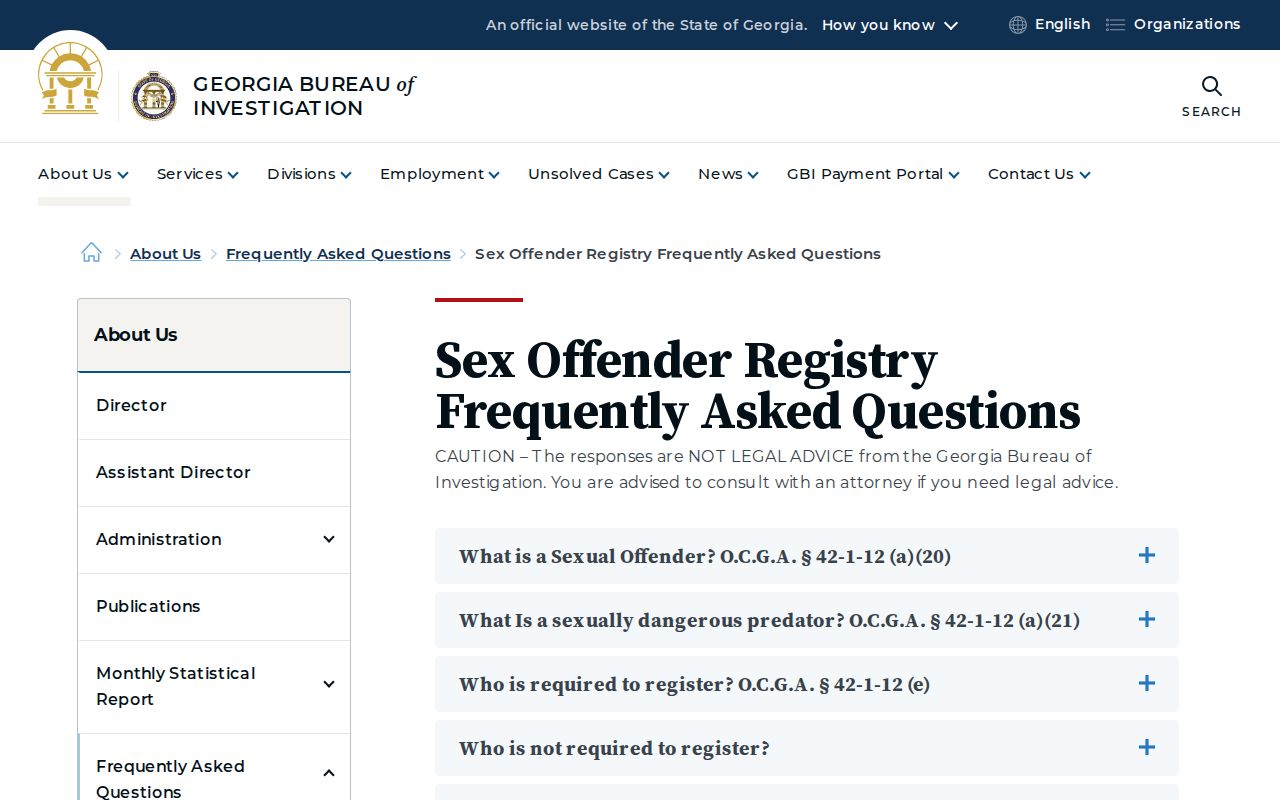 GBI guidance for Peach County sex offender registry results
